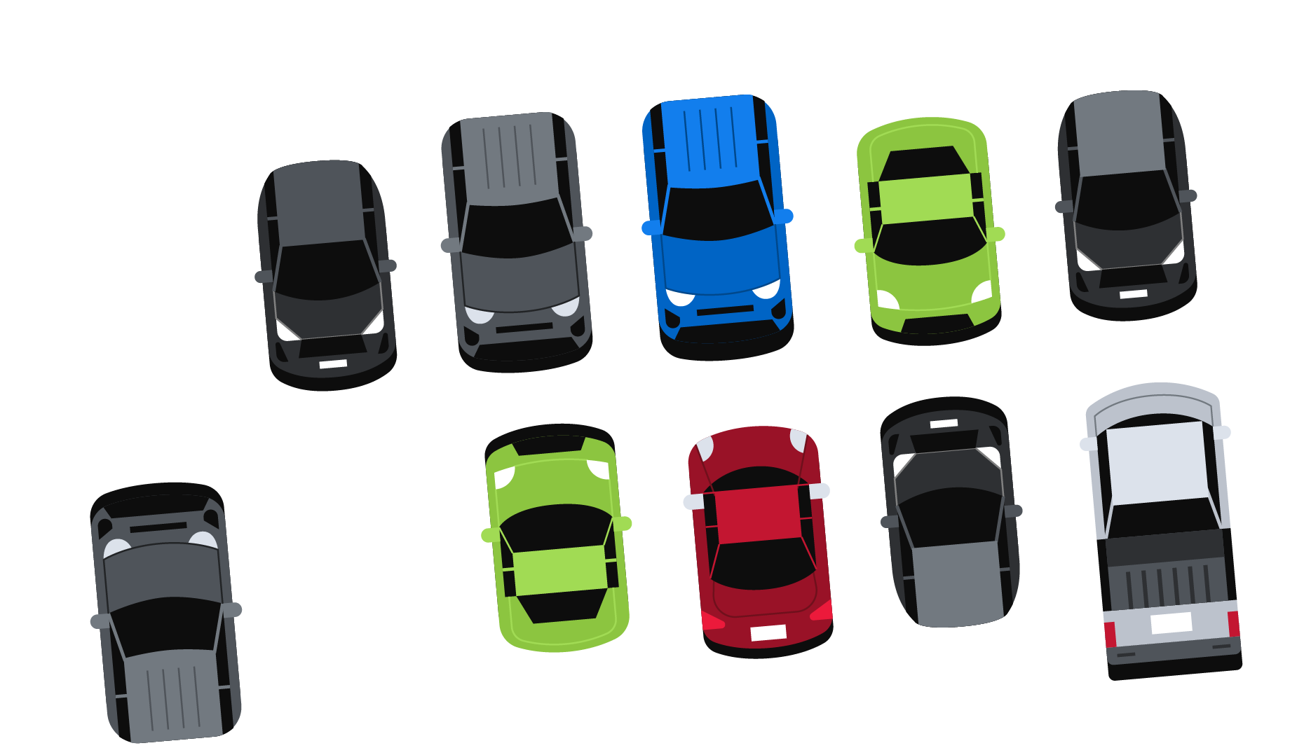 Illustration of cars in a parking lot